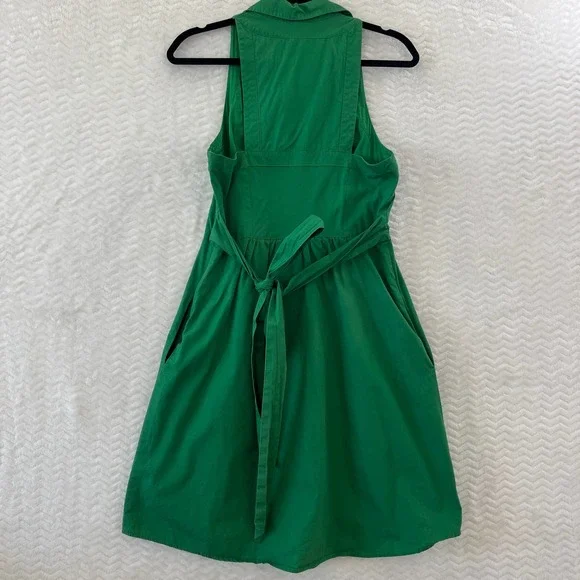 Anthropologie Maeve Kelly Green Fountain of Youth Sleeveless Shirt Dress Women 8 - Picture 2 of 16